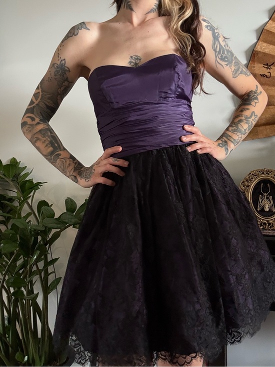 Betsey Johnson Dresses & Skirts - Betsey Johnson Evening - deep purple and lace dress